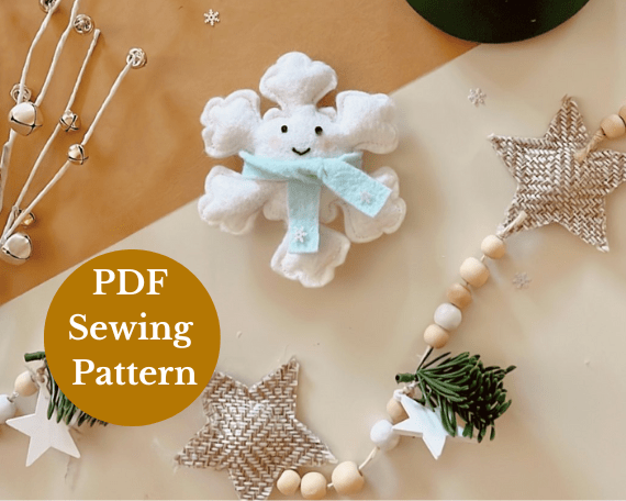 PDF Snowflake Pattern - DIGITAL - Felt Happy SewingPDF Snowflake Pattern - DIGITAL